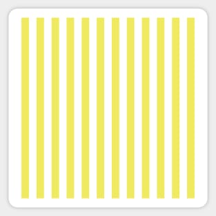 Citron Lemon and White Large Vertical Cabana Tent Stripes Sticker